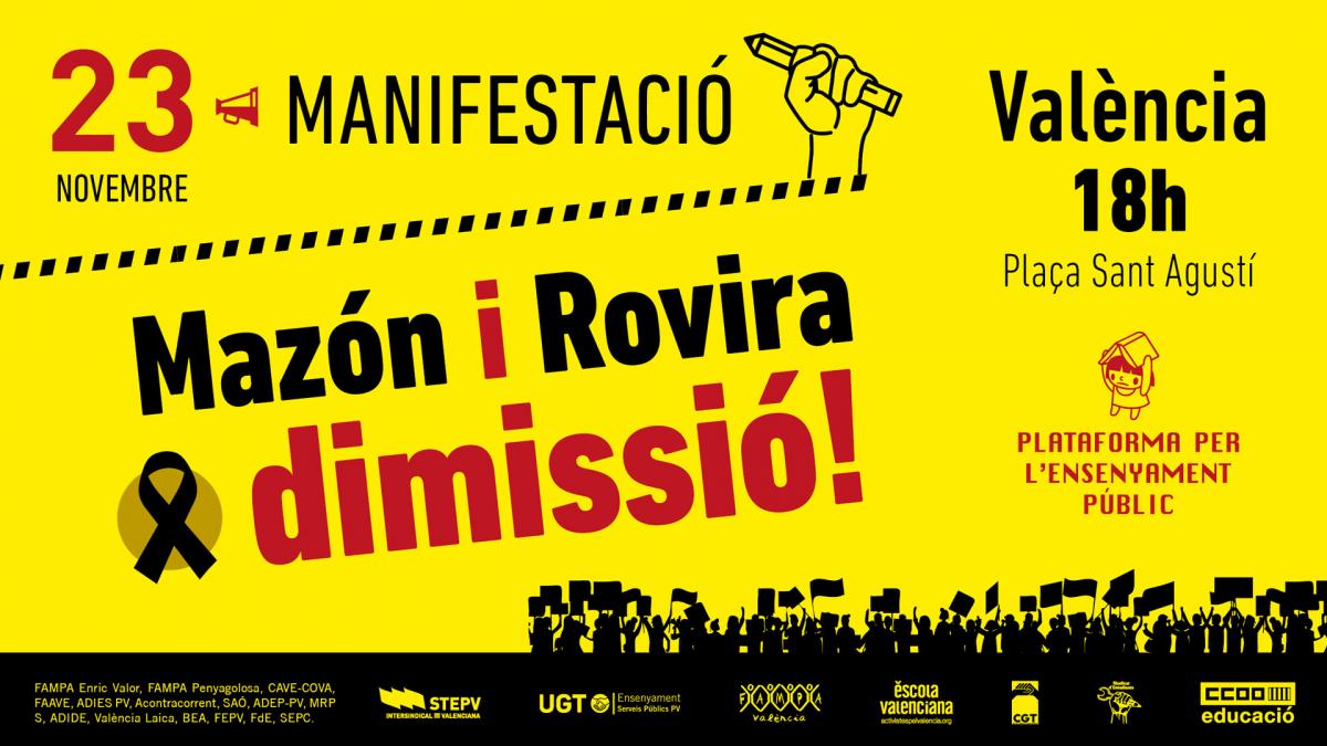 Manifestaci 23N Mazon i Rovira Dimissi!