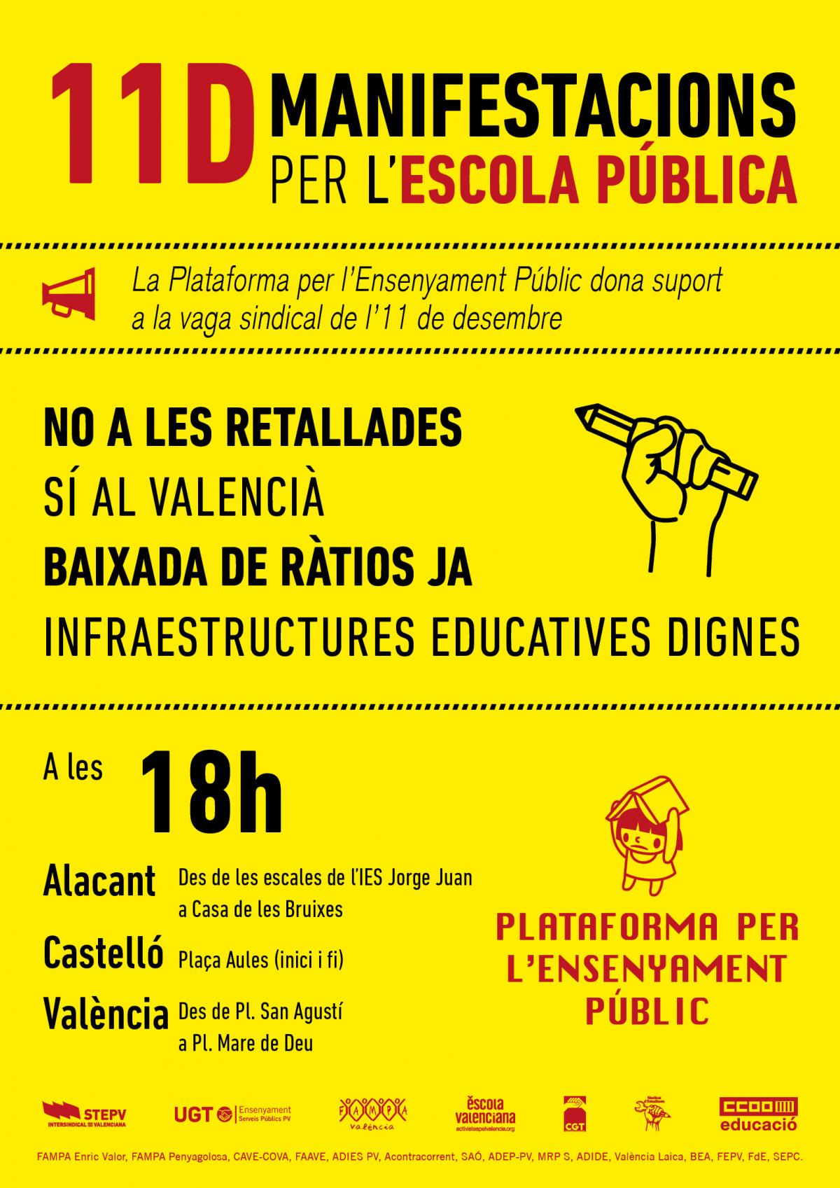 Cartells Manifestacions Vaga educativa 11D