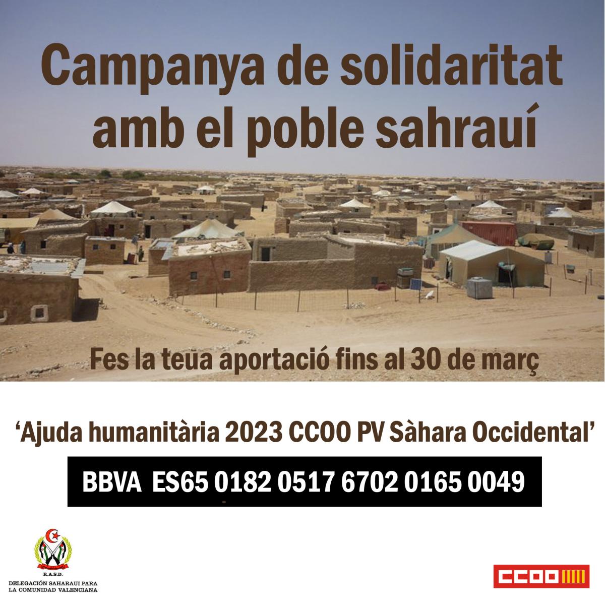 Campanya de solidaritat amb el poble sahrauí 2023.