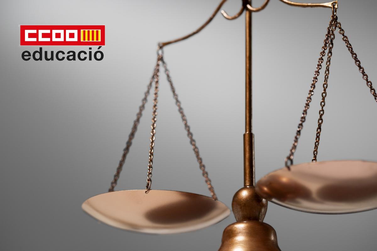 Acció judicial de CCOOPV Educació